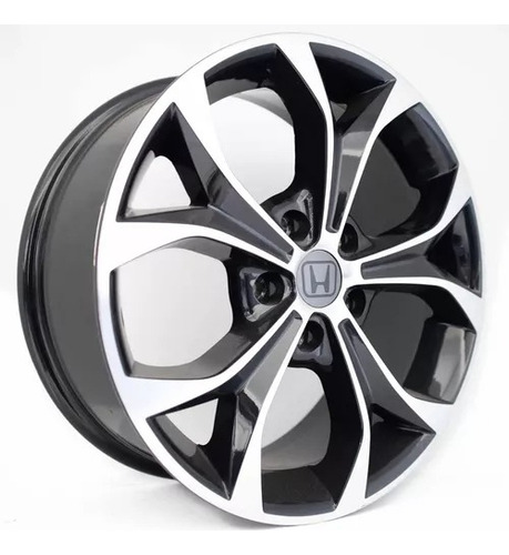Par De Rodas Honda Civic R29 Aro 17 (5x114) (2unid) +bicos Cor Preto Com Diamantado