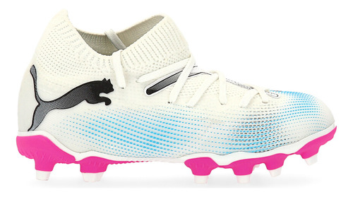 Botines Fútbol Puma Future 7 Match Fg/ag Jr Adp En Blanco Y 