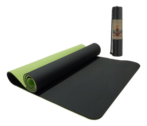 Mat Yoga Colchoneta Eco 6mm Doble Color Guías +bolso +cordel