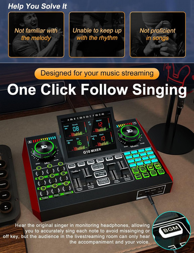 G10 Gaming Audio Mixerpodcast Equipment Live Sound Card ...