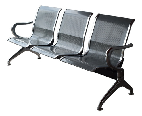 Imagen 3 de 7 de Silla Tandem Para Sala De Espera 3 Puesto Metalica