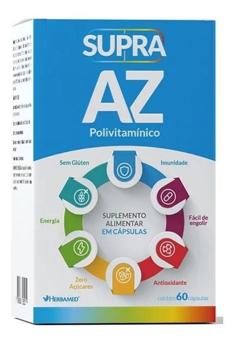 Supra Az Vitamina Zero Açúcar Cansaço Físico 60 Capsulas