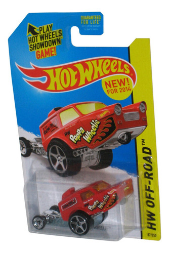 Hot Wheels Hw Off-road (2014) Red Poppa Wheelie Toy Car 