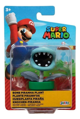 Jakks Super Mario Bros Bone Piranha Plant Figura 7cm