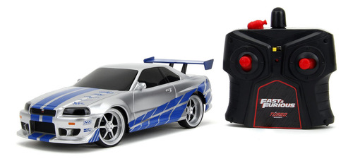 Carro com controle remoto Brian Nissan Skyline Fast And Furious, cor cinza