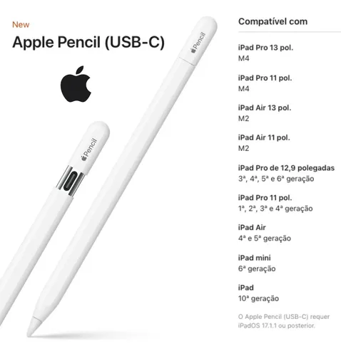 Apple Pencil Usb-c Original Lacrada Garantia 1 Ano A3085 New