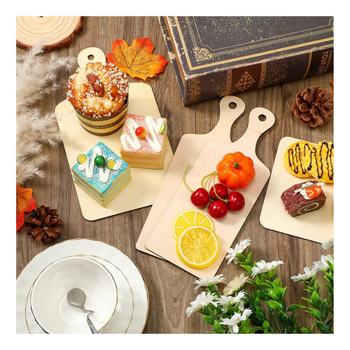 Minitabla De Cortar De Madera Con Mango, 36 Piezas, Madera S