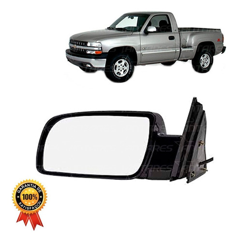 Espejo Izq Para Chevrolet Silverado 1992-98 Manual Negro