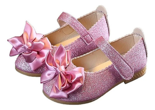 Zapatos De Princesa Con Lazo De Lentejuelas Moda Para Niñas