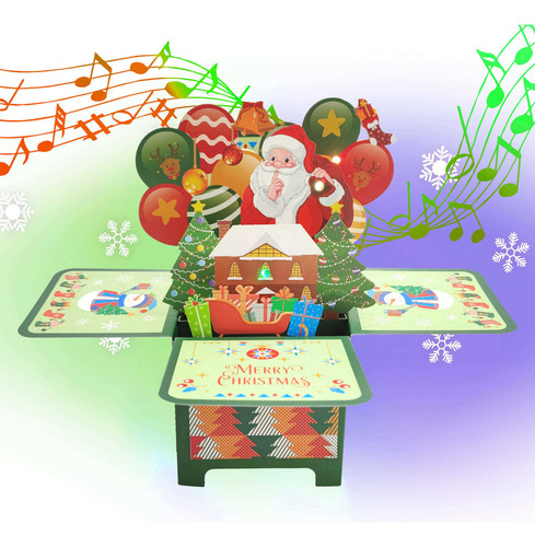/ Cartão Comemorativo De Natal Cartão De Iluminação Musical