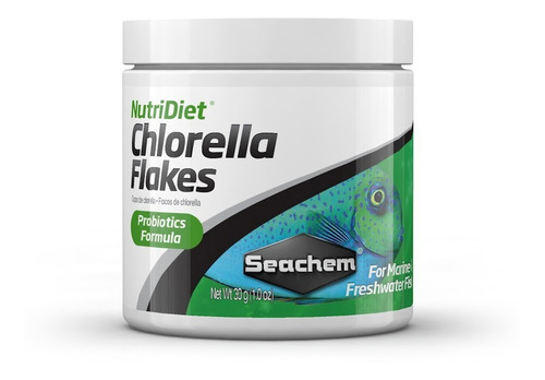 Ração Seachem Nutridiet Flocos De Chlorella Probiotic 30 G.
