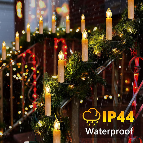 Luces De Velas Para Arbol De Navidad, 10 Luces Led Sin Llama Blanco Cálido