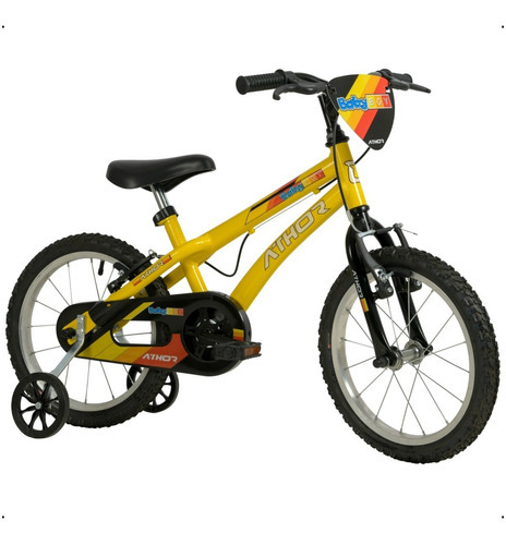 Bicicleta Infantil Aro 16 Athor Baby Boy Masculina C/rodinha Cor Amarelo