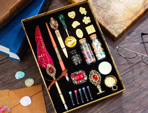 Set De 22 Plumas Estilográficas Vintage Con Forma De Pluma