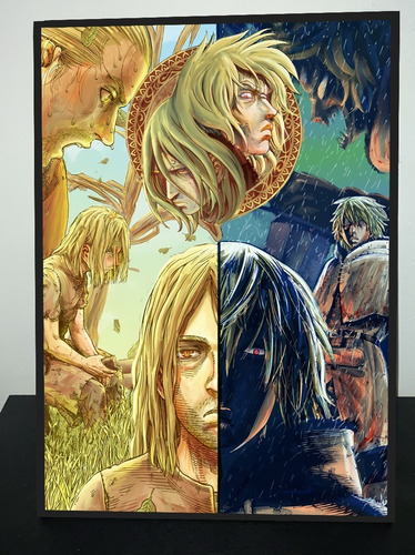 Cuadro Anime - Vinland Saga - Thorfinn Duality -31x43 Madera