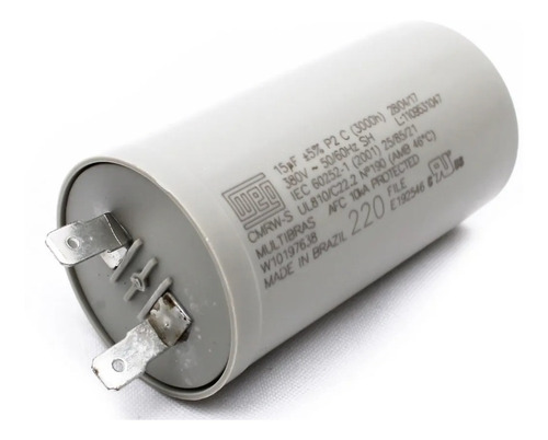 Capacitor 15uf ± 5% 380v Máquina De Lavar 220v W10197638