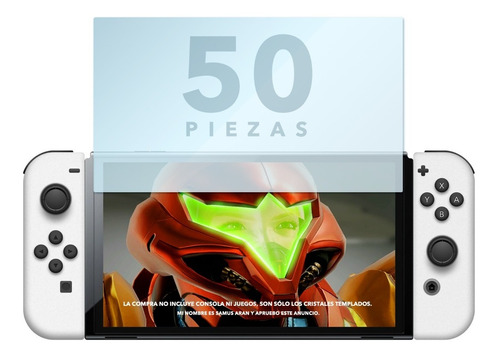 Paquete 50 Pzs Cristal Templado P/ Switch Oled Lite Estandar