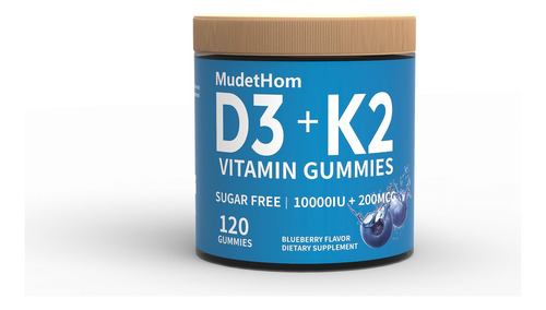 Mudethom Gomitas Vitamina D3 K2 10000 Ui 120 Unidades