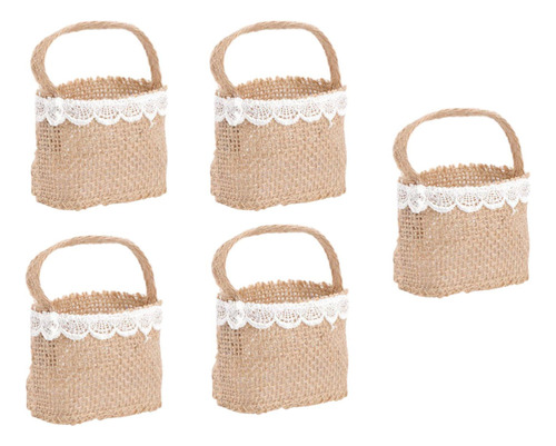 5x Cesta De Flores De Boda Bolsa De Regalo De Dulces Cesta A