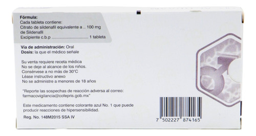 Actiraam Sildenafil 100mg Con 10 Tabletas, Raam