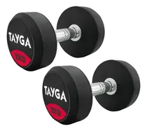 Comprar Par Pesas Mancuernas Caucho Redonda 10 Kg C\u002Fu Tayga Gym Color Negra