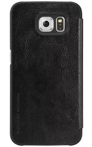 Funda flip cover Nillkin Qin negro con diseño liso para Samsung Galaxy S6
