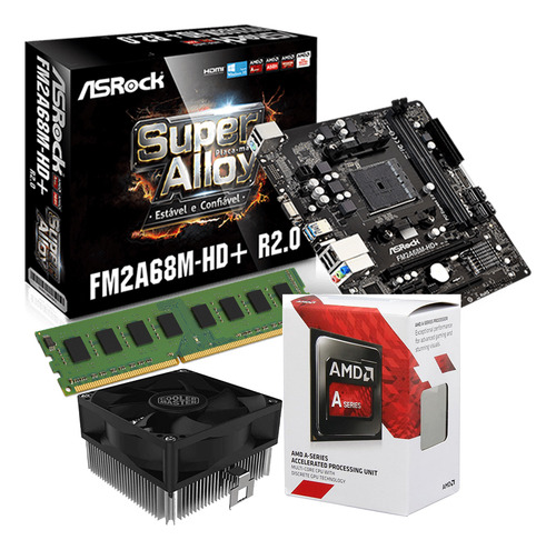 Kit Gamer - Placa Video 2gb / Cpu 4.2ghz / A88 / 16gb Ram Cor Preto