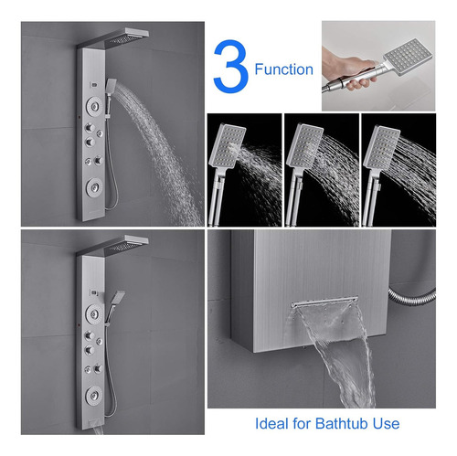 Sistema de torre de panel de ducha Led de acero inoxidable NeierThodore 99D-LFT8029
