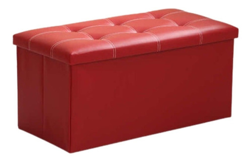 Baul Tomy Boton Plegable Ecocuero Asiento 38x76x38 Puff Pouf