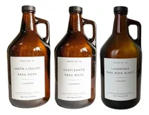 Comprar Set Lavadero Botellon Vidrio Jabon Liq+suavizante+lavandina 
