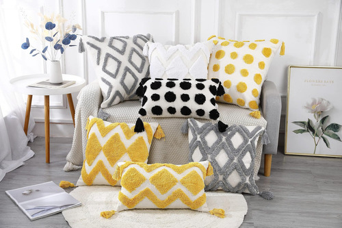 Panod Super Soft Farmhouse Decorative Plush Show Almohon Cov
