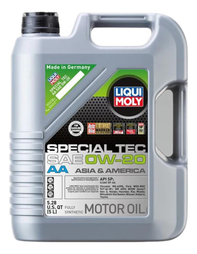 Lubricante Aceite 0w20 Liqui Moly Special Tec Aa 5lts