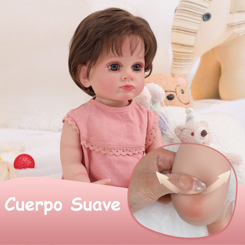 Muñeca Recién Nacido Reborn Bebédesilicona Realista 55cm