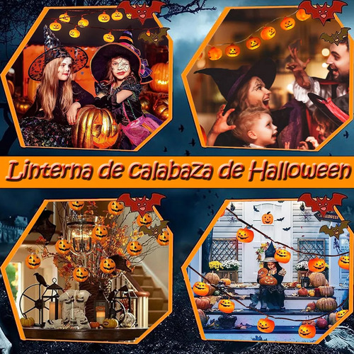 Serie De Luces 1m 10led Decoracion Halloween Calabazas