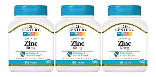 Zinc 50mg 110tab 21st Century - Unidad a $862