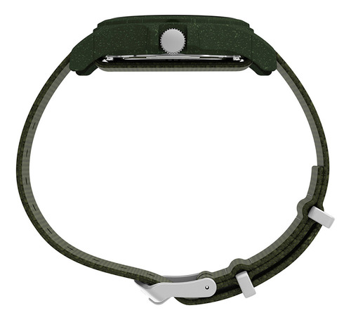 Reloj Timex Reclaim Tw2v96000 Caballero Corr Nylon Reciclado Correa Verde Bisel Verde Fondo Verde