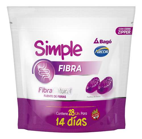 Simple Fibra 28 Pastillas De Goma Transito Intestinal