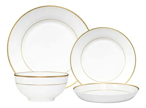 Vajilla blanca borde dorado hotsell