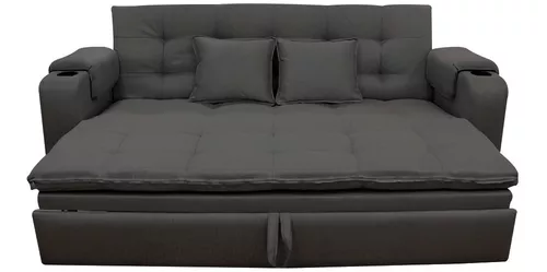 Sofá cama futón plegable, moderno, tapizado en lino y tela 100