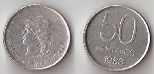 Moneda Argentina 50 Centavos Pesos Argentinos 1983