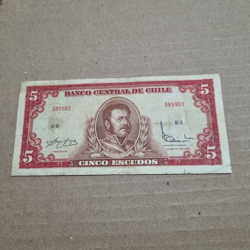 Billete De Chile De 5 Escudos (Usado)