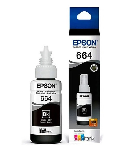 Tinta Epson T664 Original Negro L110 -l120-l200-l210-l220