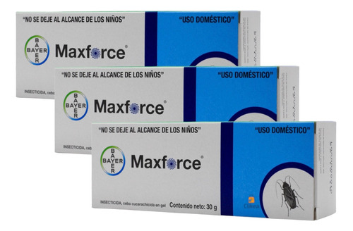 Caja Con 24 Pzas Max Force Gel Bayer 30 Gr Mata Cucarachas 