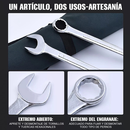 ~ Juego De Herramientas De Llave Combinada De 14 Piezas