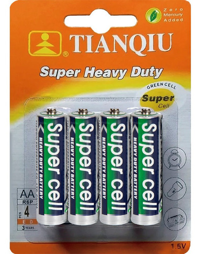 Pila Batería Super Heavy Duty Aa Tianqiu 12 Blister 48 Und