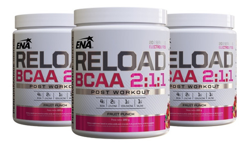 3x1 Reload Bcaa 2:1:1 Ena Post Entreno Recuperación Muscular