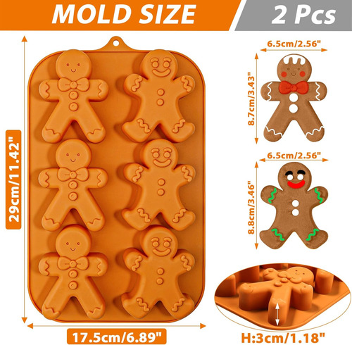Molde De Hombre De Jengibre, 6 Cavidades, Moldes De N...