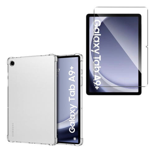 Estuche Case Transparente + Vidrio Para Samsung Tab A9 Plus