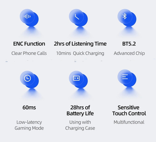 Auriculares Usams Nx10 Tws Bt5.2 Blanco Para iPhone/samsumg