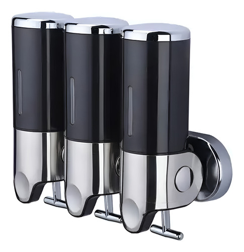 Dispensador De Jabón Thouse Triple Adhesivo/amurable 1500ml Negro